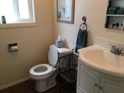 Bathroom with shower stall only.