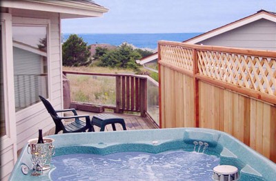 Hot tub with ocean view