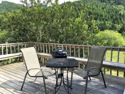 Beautiful Mountain View Deck with Patio Table and Chairs and Webber BBQ