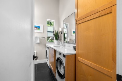 Washer/Dryer located in the master bathroom