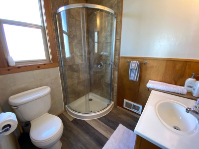 Downstairs Bathroom with shower stall only.