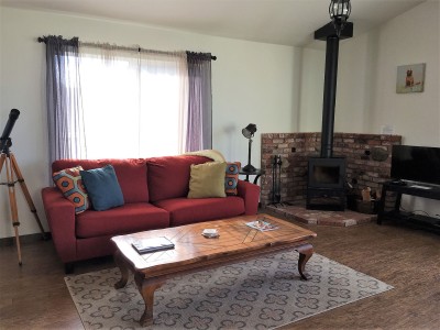 Living Room with Wood Stove
